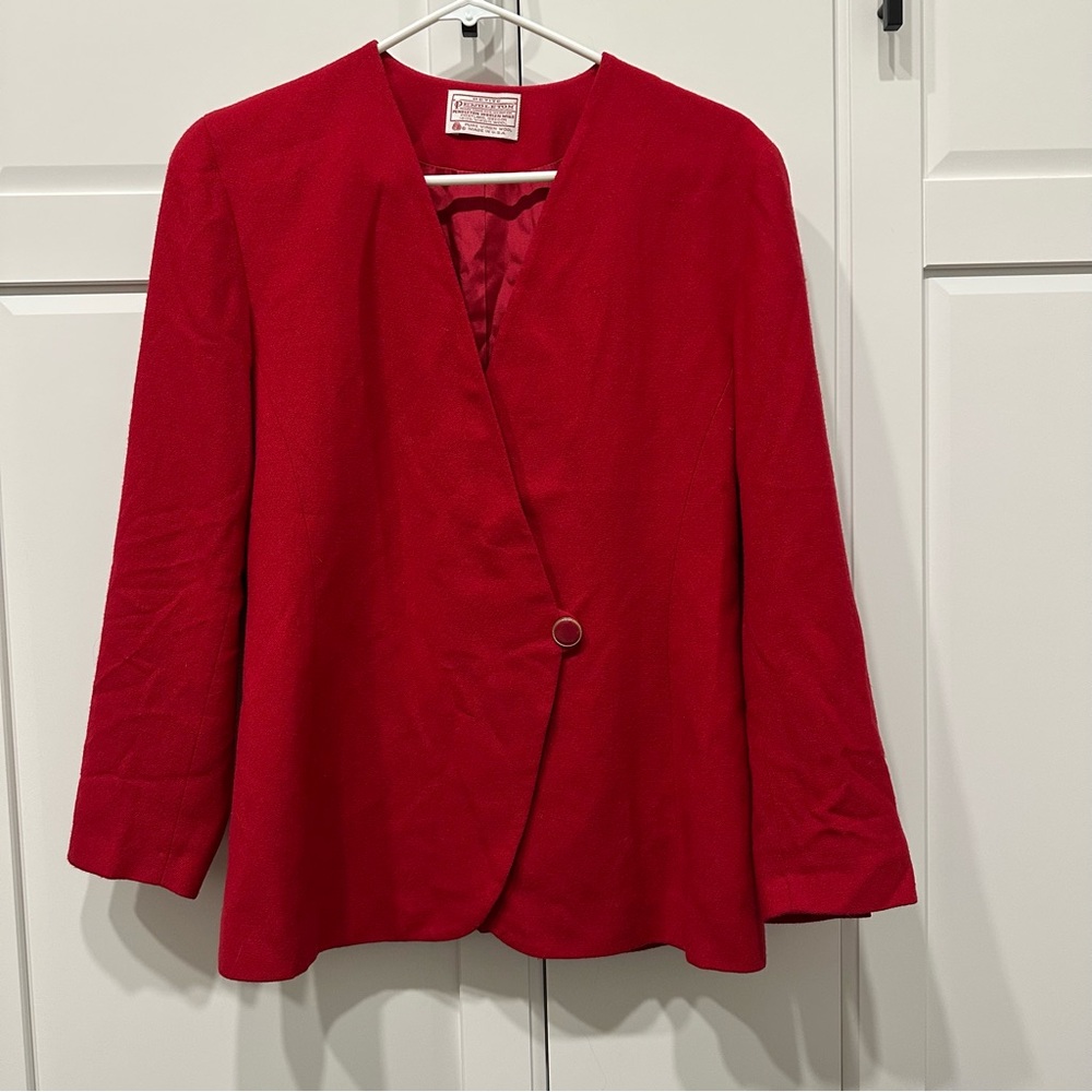 VTG Pendleton Red Women's Blazer,Wool,petite size 10,holidays,flaws